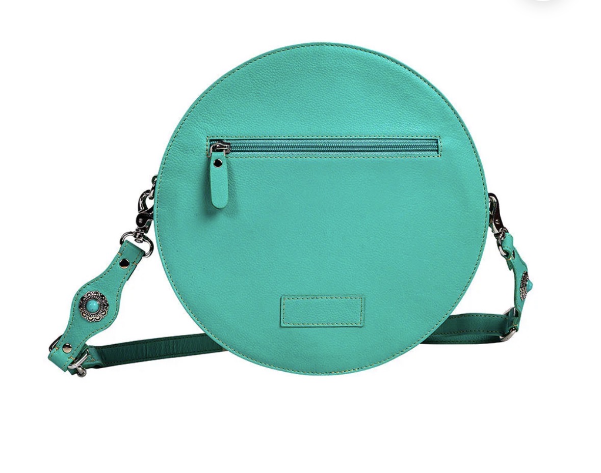 Cimarron Bluff Hand Tooled Round Bag