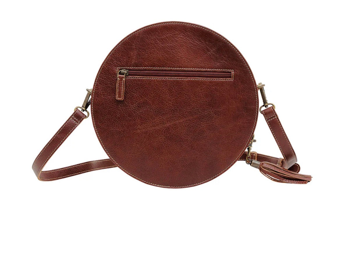 Crimson Orchid Round Bag