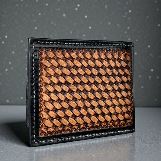 SUNFLOWER TOOLED LEATHER WALLET
