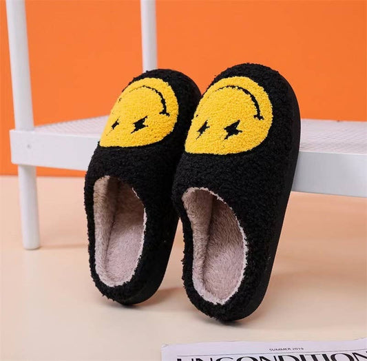 Lightning Face Fluffy Slippers