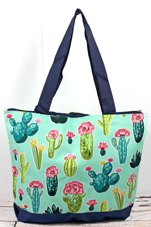 STUCK ON YOU WITH NAVY TRIM TOTE BAG