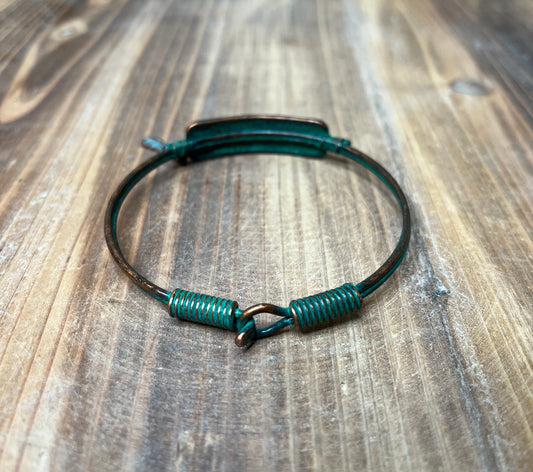 Patina Feather Bangle Bracelet