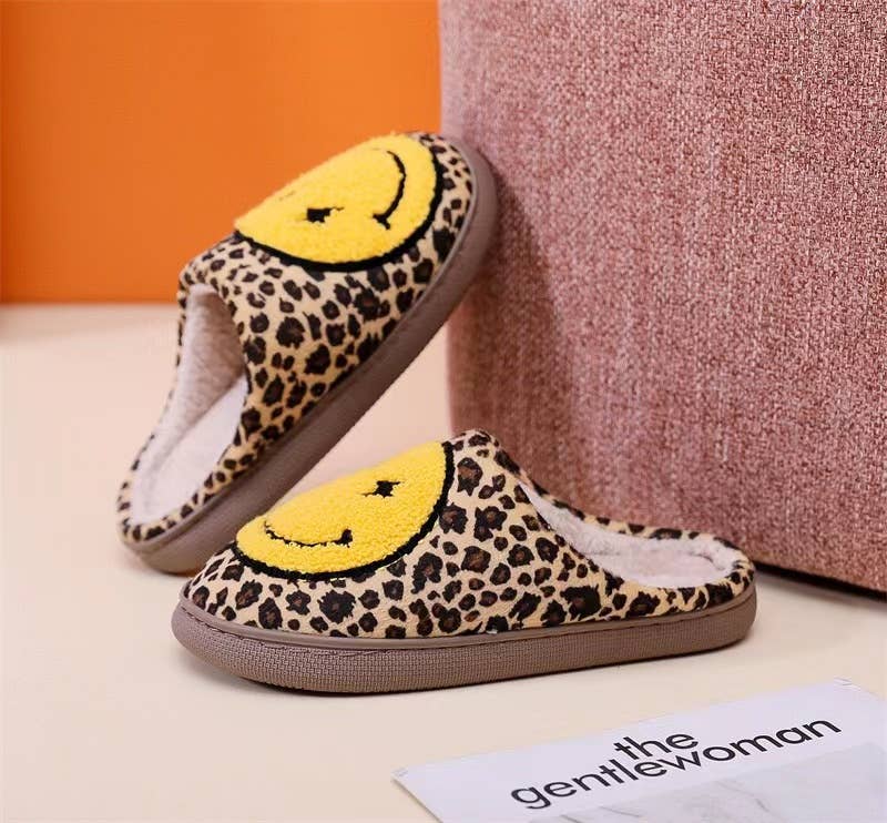 Lightning Face Fluffy Slippers