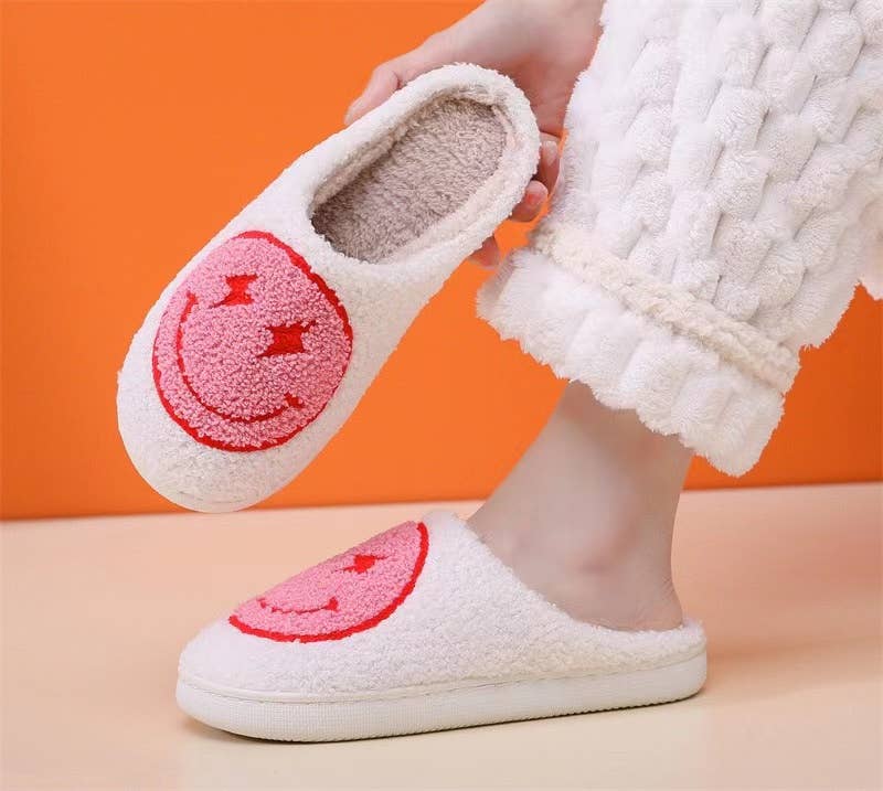 Lightning Face Fluffy Slippers