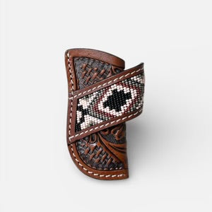 Aztec Tooled Leather Sheath
