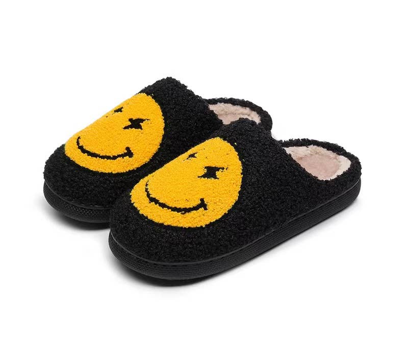 Lightning Face Fluffy Slippers