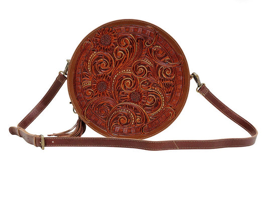 Crimson Orchid Round Bag
