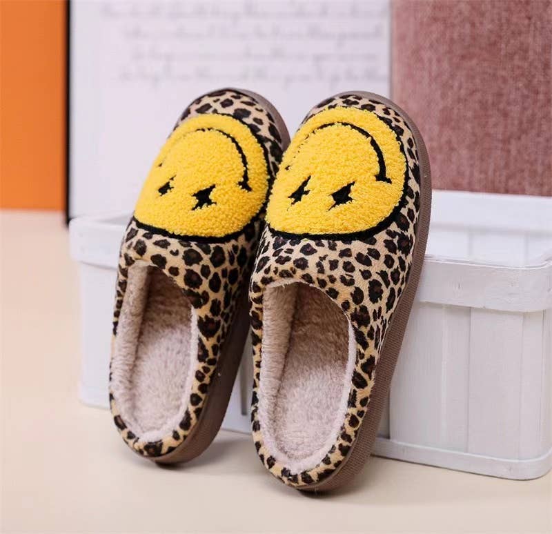 Lightning Face Fluffy Slippers
