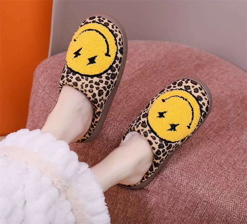 Lightning Face Fluffy Slippers