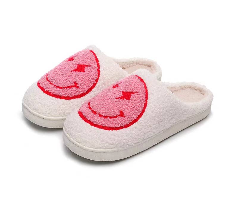 Lightning Face Fluffy Slippers