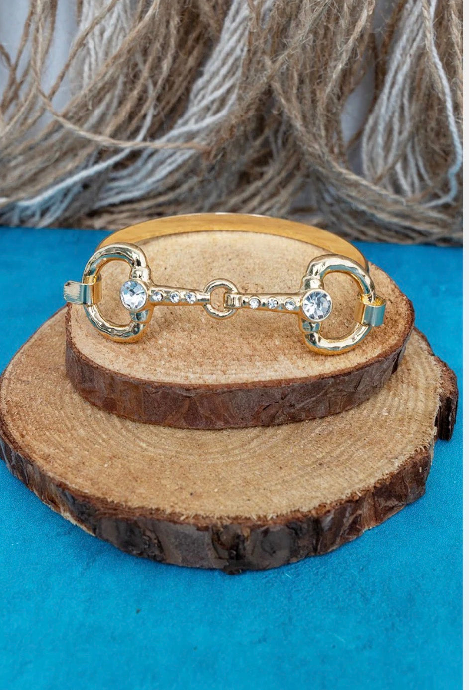 SADDLE CLUB SOCIAL CRYSTAL GOLDTONE BRACELET