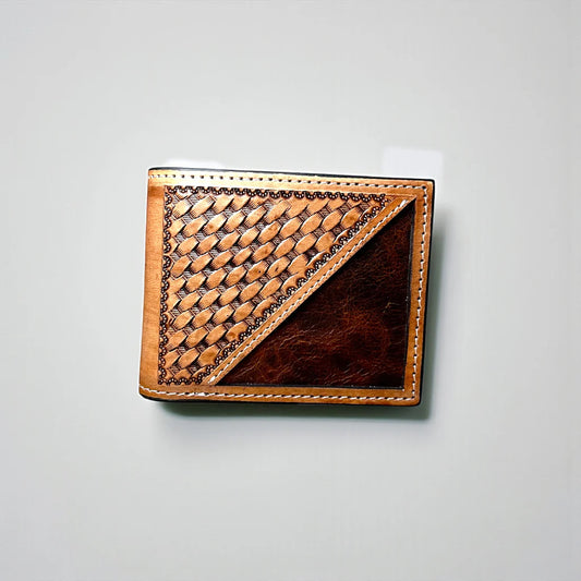 Men’s Bi Fold Tooled Leather Wallet