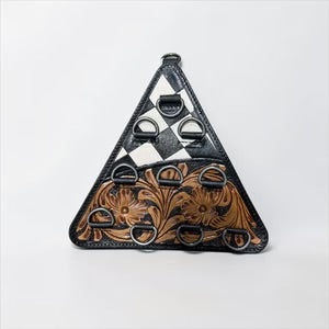 Checker Leather Scarf Holder