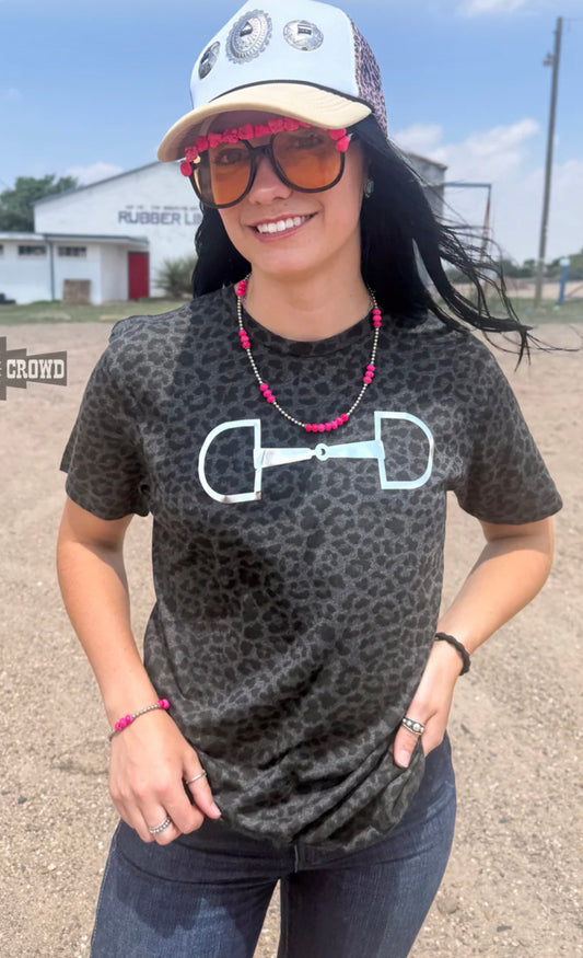 Black Leopard Bit Tee
