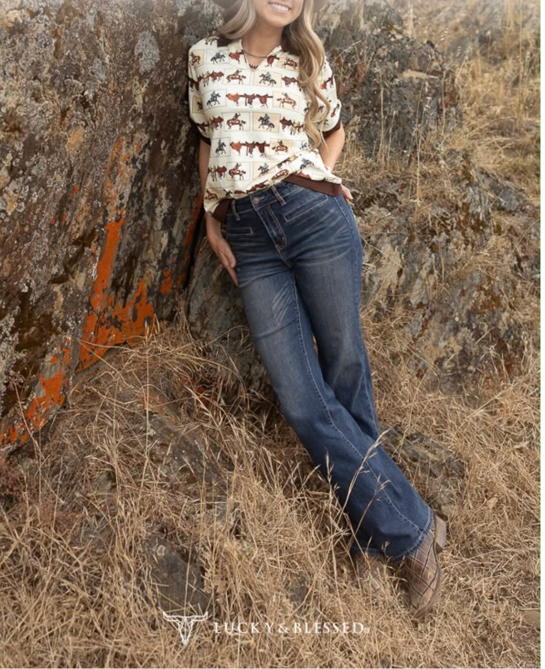Dark Wash Mid rise Stretch Denim