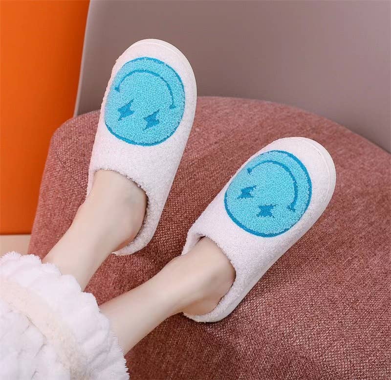 Lightning Face Fluffy Slippers