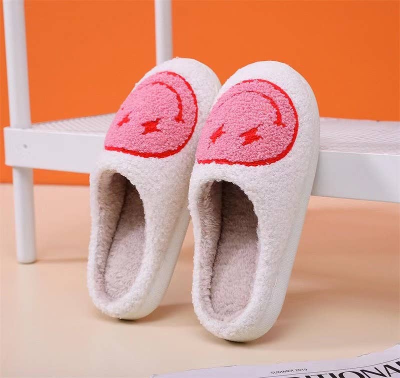 Lightning Face Fluffy Slippers