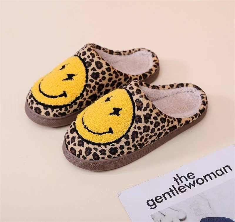 Lightning Face Fluffy Slippers