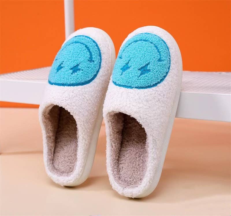 Lightning Face Fluffy Slippers