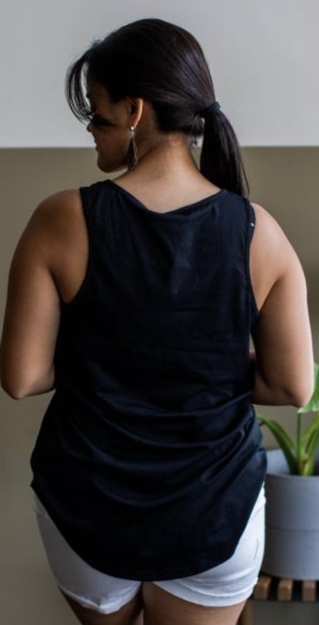Black Sleeveless Relaxed Fit Tank