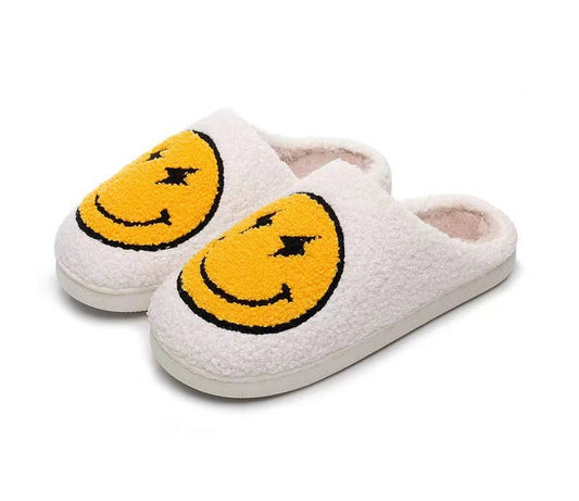 Lightning Face Fluffy Slippers